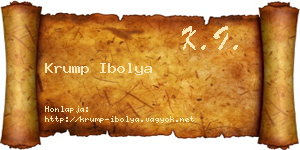 Krump Ibolya névjegykártya